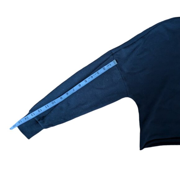 Garage Black Cropped Quarter Zip with Cuffed Sleeves Women Size Medium - Picture 8 of 8